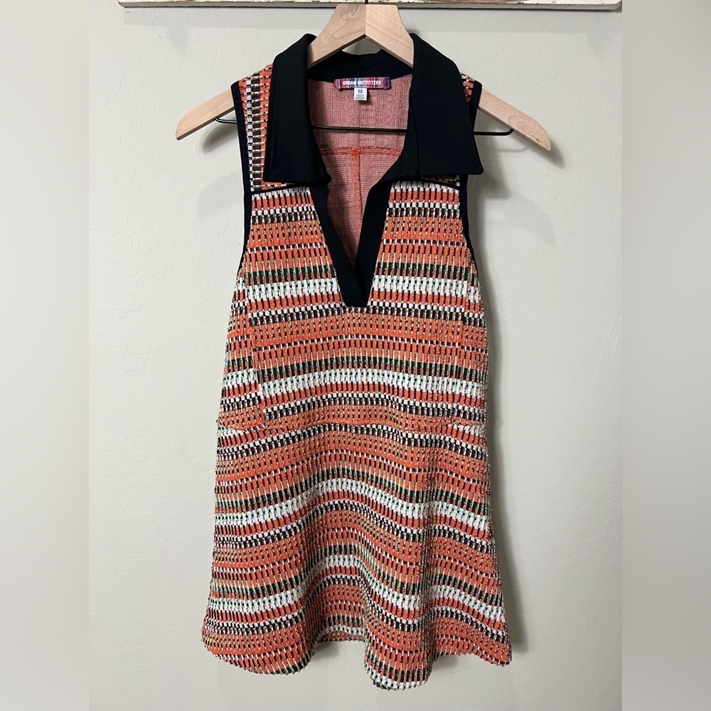 Urban Outfitters Dress UO Rookie Polo Mini Retro 60’s 70’s Shift Orange Fall